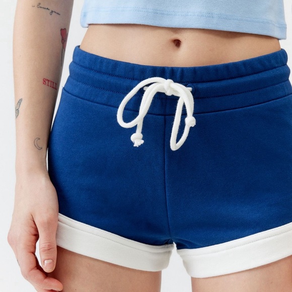 COPY - NEW High Waisted Cheeky Micro Sweat Short Navy size Large - Picture 1 of 5